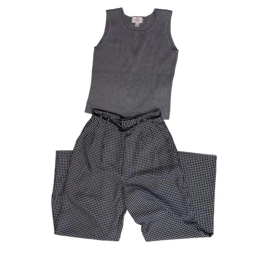 Vintage High Waist Grid Pants